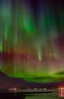 Iceland. Northern Lights over Isafjordur, the capital of the Westfjords during autumn. Art Print